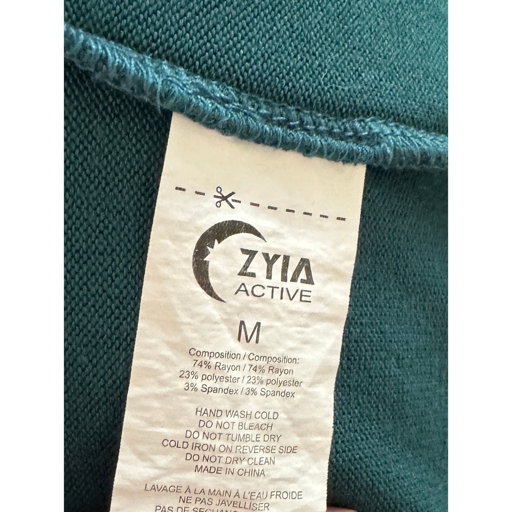 Zyia Active Womens Teal Green Open Front Longline Cardigan Sweater Pockets Sz M - Picture 3 of 5